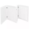 24" Folding Freestanding Wood Pet Dog 4 Panel Safety Gate - White