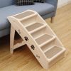Foldable Dog Ramp Stairs Steps -Tan