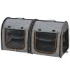 39" Travel Pet Carrier, Portable Soft-Sided Cat Carrier with Divider, Two Compartments, Cushions, & Storage Bag, Grey