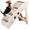 Foldable Dog Ramp Stairs Steps -Tan