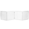 24" Folding Freestanding Wood Pet Dog 4 Panel Safety Gate - White