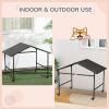 Outdoor Dog Shelter with Wheels, Portable Wicker Animal Shelter for Small and Medium Sized Dogs, Dark Brown