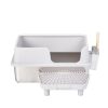 Stainless Steel Cat Litter Box with Lid, Extra Large Litter Pan with High Sides for Big Cats, Kitty Litter Box with Pedal Filter and Scoop, No Odor