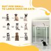 Dog Gate, Walk Through Pet Gate w/ Small Pet Door, Auto Close, for Doorways, House, Stair, 30"-41" W x 42" H