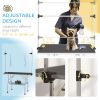 Adjustable Dog Grooming Table with 2 Safety Slings, Storage Basket, Black